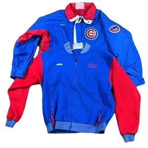 Vintage Columbia Chicago Cubs Jacket XL 2-Piece Windbreaker Fleece Liner MLB